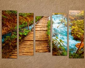 Декоративен  панел за стена  Мост в гората - 07048
